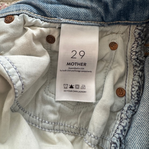 MOTHER Light Blue Distressed Denim Cutoff Shorts - Picture 4 of 4